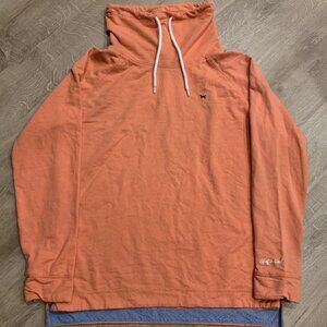 The Black Dog Cowl Neck Hood Sweatshirt Coral Women's XS Martha's Vineyard